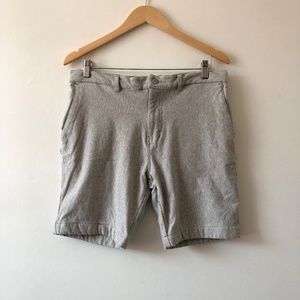 Slate & Stone Grey and White Striped Flat Front Shorts